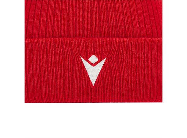 Snow PomPom Beanie RED JR Klassisk lue med stor dusk 